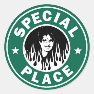 Pegatina Redonda Lugar especial en infierno