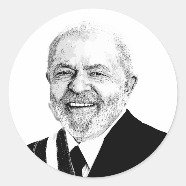 Pegatina Redonda Luiz Inacio Lula da Silva (Anverso)