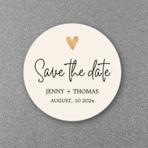 Lujo Elegante Corazón de Oro Blanco Save the date