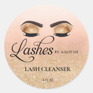Pegatina Redonda Lujo Glam Gold Eyelash Cleanser Lash Bath
