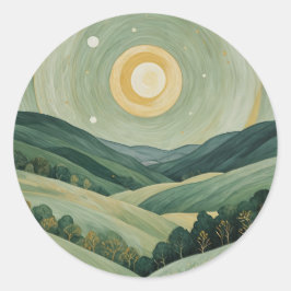 Pegatina Redonda Lullaby lunar