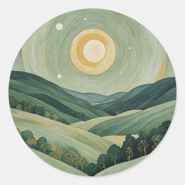 Pegatina Redonda Lullaby lunar (Anverso)