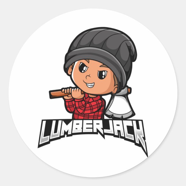 Pegatina Redonda Lumberjack (Anverso)