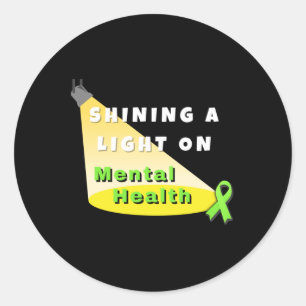 Pegatina Redonda Luminando Sobre La Salud Mental -Salud mental