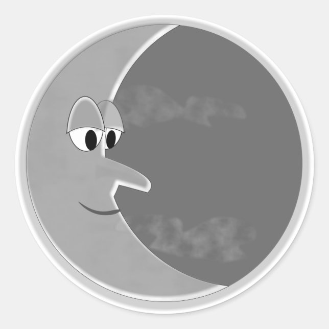 Pegatina Redonda Luna (Anverso)