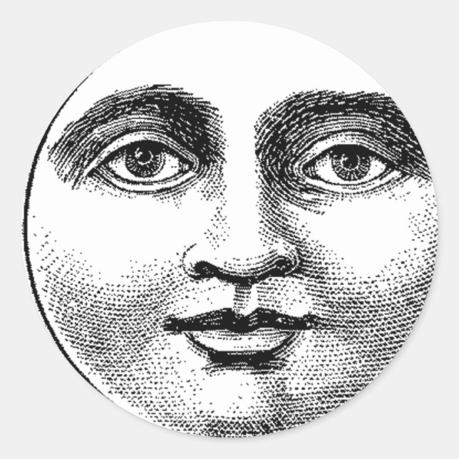 Pegatina Redonda Luna (Anverso)