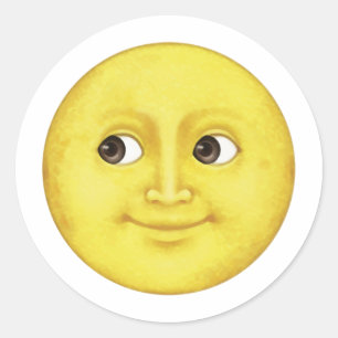 Pegatina Redonda Luna Amarilla - Emoji
