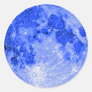 Pegatina Redonda Luna Azul