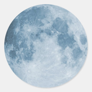 Pegatina Redonda Luna Azul