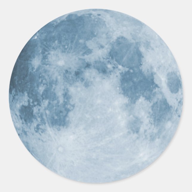 Pegatina Redonda Luna Azul (Anverso)