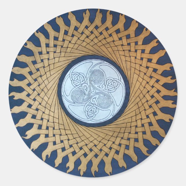 Pegatina Redonda Luna Celta (Anverso)