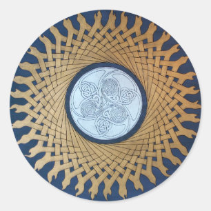 Pegatina Redonda Luna céltica
