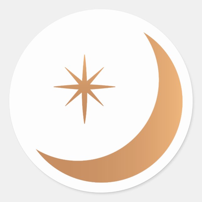 Pegatina Redonda Luna Crecciente / Stickers (Anverso)