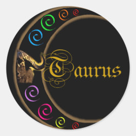 Pegatina Redonda Luna de Celestrial del tauro