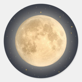 Pegatina Redonda Luna de Cosecha