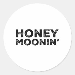 Pegatina Redonda Luna de Miel Vacaciones Parejas Casadas Coincidenc