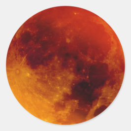 Pegatina Redonda Luna de Sangre Azul