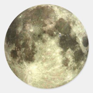Pegatina Redonda Luna Llena