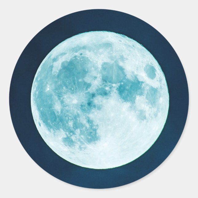 Pegatina Redonda Luna llena (Anverso)