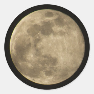 Pegatina Redonda Luna llena