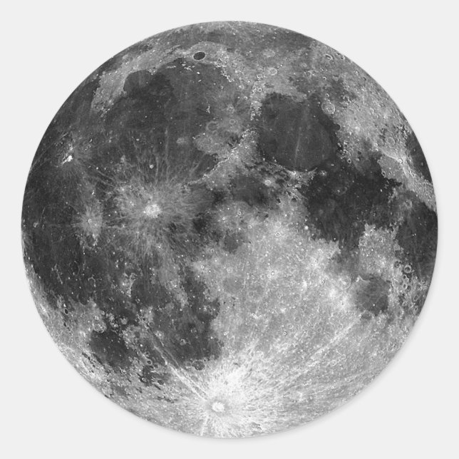 Pegatina Redonda Luna llena (Anverso)