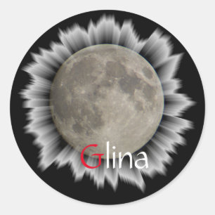 Pegatina Redonda luna llena bellísima Schmitten FR Suiza