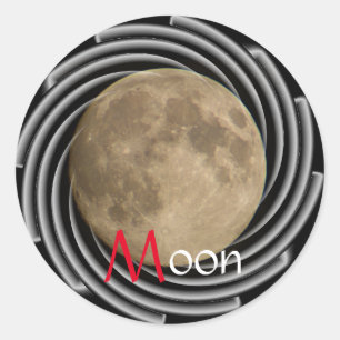 Pegatina Redonda luna llena bellísima Schmitten FR Suiza
