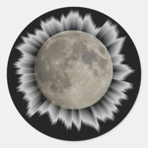 Pegatina Redonda luna llena bellísima Schmitten FR Suiza