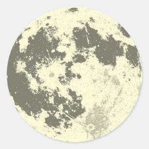 Pegatina Redonda Luna llena brillante superluna