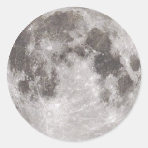 Pegatina Redonda Luna llena en la noche