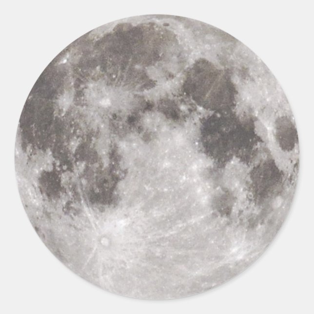 Pegatina Redonda Luna llena en la noche (Anverso)