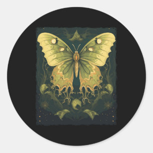 Pegatina Redonda Luna Moth Halloween Disstume Halloween