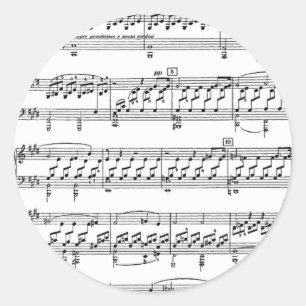 Pegatina Redonda Luna-Sonata-Ludwig-Beethoven