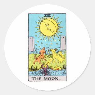 Pegatina Redonda luna-tarot