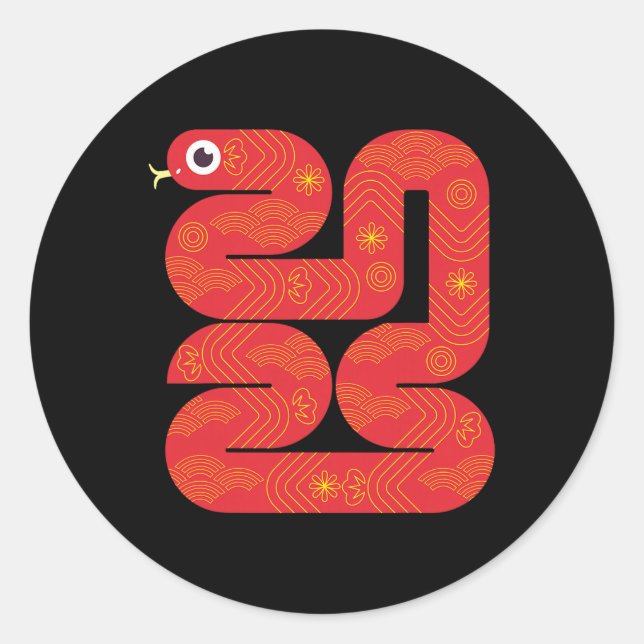 Pegatina Redonda Lunar New Year 2025 - Year Of The Snake  (Anverso)