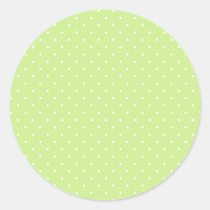 Pegatina Redonda Lunares Blancos Pequeños - Verde Primavera
