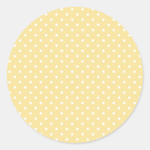 Pegatina Redonda Lunares Clásicos Blanco - Amarillo Canario