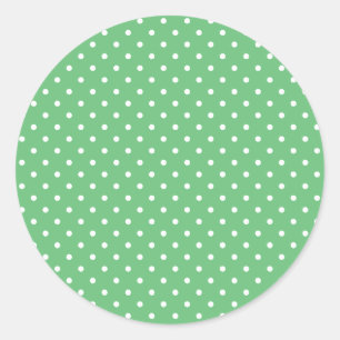 Pegatina Redonda Lunares Clásicos Blanco - Verde de Verano