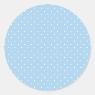 Pegatina Redonda Lunares diminutos blancos - Azul bebé
