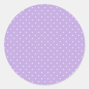 Pegatina Redonda Lunares diminutos blancos - Lila suave