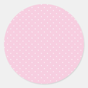 Pegatina Redonda Lunares diminutos blancos - Rosa claro