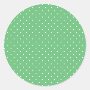 Pegatina Redonda Lunares diminutos blancos - Verde verano