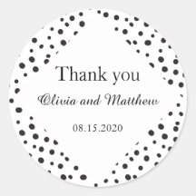 Lunares. Gracias boda blanco y negro