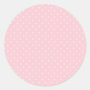 Pegatina Redonda Lunares Pequeños Blanco - Rosa
