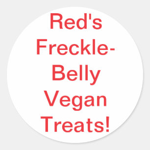 Pegatina Redonda Lunares veganos rojos en la barriga Hankamer Artju