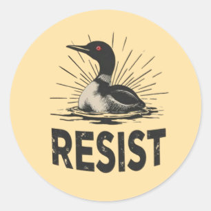 Pegatina Redonda Lunático Rebelde – Arte de Protesta de Resistencia