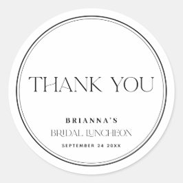 Pegatina Redonda Lunes de Novias de Black & White Gracias