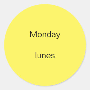 Pegatina Redonda Lunes Lunes de Lunes a Pegatinas Españoles