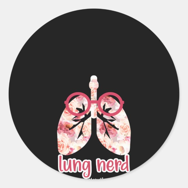 Pegatina Redonda Lung Nerd Terapia Respiratoria Rt Respiratorio (Anverso)