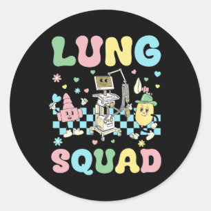 Pegatina Redonda Lung Squad Rt Enfermera Pascua
